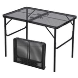Garvee Mesa Plegable para Parrilla 91x61 cm, Metal con Malla, Ajustable y Ligera para Camping y BBQ al Aire Libre, Compacta y Portátil