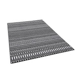 Garvee Alfombra Corredera Boho Geométrica, Poliéster, Lavable y Antideslizante, Negro, 80x150cm, para Interior y Exterior - Negro Profundo