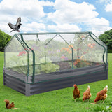 Garvee Huerto urbano metálico 1.8x0.9x0.3m con Cubierta de PVC Resistente a la Corrosión para Huerto Urbano y Jardín Gris - Gris