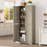Garvee Gabinete de Despensa de 178 cm de Alto con 4 Puertas Ajustables para Almacenaje Gris - Gris