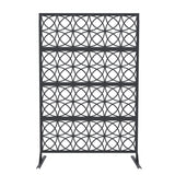 Garvee Divisor de Ambientes Exterior, Panel de Privacidad de Metal para Balcón y Patio, Pantalla Decorativa de Acero Resistente a la Intemperie, 117x180cm - Negro （Moneda de cobre）