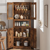 Garvee Gabinete Alto De Baño Blanco Con Puertas Y Estante Ajustable Para Baño Y Cocina 170 Cm Vintage - Vintage