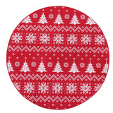 Garvee Alfombra redonda lavable máquina Garvee interior árbol Navidad copo nieve decorativa sala estar 120x120cm 1050gsm 100% poliéster defu rong base lavable plegable - Rojo