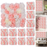 Garvee paneles de pared floral 3D con rosas de seda, montaje interconectable, decoración reutilizable para bodas, Baby Shower, Fotomatón, 38.1x38.1cm, Multicolor - Rosa