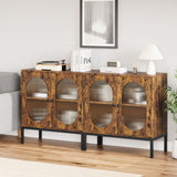 Garvee Sideboard de Madera para Sala, con 2 Puertas y Panel de Vidrio, Transparente, Flexible y Atemporal, para Cocina y Sala Vintage