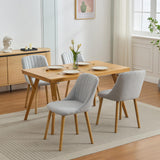 Garvee Sillas De Comedor Modernas Tapizadas En Tela Gris, Respaldo Curvo, Soporte Lumbar, Patas De Roble, Base Antideslizante, Juego De 4 Para Cocina Y Comedor - Gris 4Pcs
