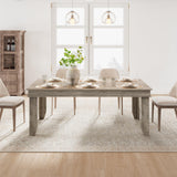 Garvee Mesa De Comedor Estilo Rústico Para 6-8 Personas, Mesa Rectangular Grande De MDF Gris, Estructura Robusta, Patas Estables, Fácil Montaje, Cocina Y Comedor - Gris
