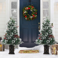 Garvee Árbol Artificial de Navidad 90cm 78 LED PVC Duradero Base X Estable Hogar Oficina Verde