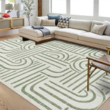 Garvee Alfombra De Salón 200x290 Cm Lavable Antideslizante Pelo Corto Verde Claro Para Sala Y Dormitorio - Verde Claro