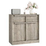 Garvee Buffet Sideboard Con 2 Cajones Gran Almacenaje Madera Engranada Gris Para Cocina Y Comedor - Gris
