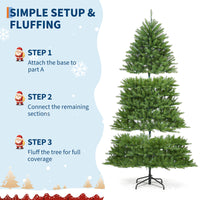 Garvee Árbol de Navidad Artificial con Iluminación LED, Realista y Fácil de Montar, Materiales PVC y PE, 225cm, para Interior y Exterior, Color Verde Clásico