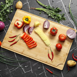 Garvee Tabla de Picar Extragrande de 60x45 cm, Bloque de Madera de Bambú Certificado FSC para Carne y Verduras, Bandeja de Quesos y Antipasti
