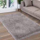 Garvee Alfombra De Piel De Oveja Sintética Suave Lanuda De Lujo Para Recámara Sala De Estar 4x6 Pies Gris Rectangular - Gris