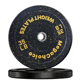 Garvee Placas De Peso De Goma 50mm, Bumper Plates Resistentes Con Anillo De Acero Para Gimnasio En Casa, Colores Codificados, Set Variado - Amarillo 2 Por 16 Kg