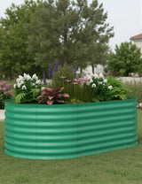 Garvee Cama de Jardín Elevada 183x91x61cm, Galvanizada, Acero Antióxido para Verduras y Flores Exterior, Fácil Montaje - Verde