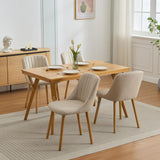 Garvee Sillas De Comedor Modernas Tapizadas En Tela Beige, Respaldo Curvado, Soporte Lumbar, Patas De Roble, Juego De 4, Para Cocina Y Comedor - Beige 4Pcs