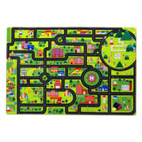 Garvee Alfombra Infantil Extra Grande Ciudad Juego Educativa Seguridad Carretera Multicolor 140x200 para Dormitorio y Sala de Juegos - Calle Negra