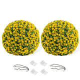 Garvee Set 2 Bolas Artificiales de Topiario 45cm Material PE Sin Mantenimiento Decoración Interior Exterior Amarilla - Amarillo