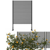 Garvee Pantalla de Privacidad Metálica Exterior 119 × 180 cm - Resistente al Óxido y a la Intemperie - Estructura de Hierro con Revestimiento PE para Jardín, Patio y Balcón, Marrón
