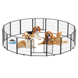 Garvee parque para Perros 16 Paneles 81 cm - Metal Resistente Antióxido - Plegable Portátil para Interior Exterior - 