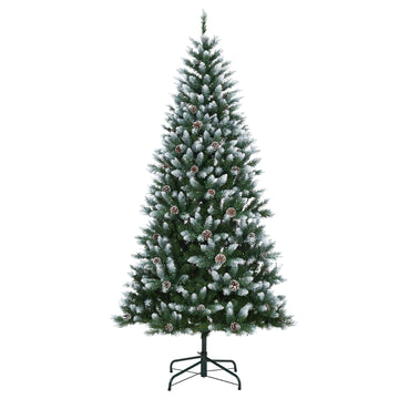 Garvee Árbol de Navidad Artificial con Iluminación LED, Ramas Plegables y Base Metálica, 135-270cm, Color Verde Clásico
