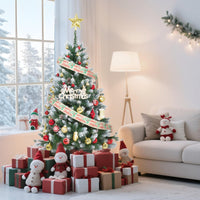 Garvee Árbol de Navidad Artificial con Iluminación LED, Ramas Plegables y Base Metálica, 135-270cm, Color Verde Clásico