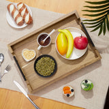 Garvee bandeja grande de madera de acacia con asas de metal, 43.2x30.5cm, resistente y elegante para sala y desayuno