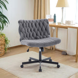 Garvee Silla de Escritorio Ancha con Ruedas y Respaldo Ergonómico de 65 cm con Capacidad de 136 kg para Oficina y Dormitorio, Gris - Gris