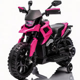 Garvee Moto Eléctrica Infantil 6V para 3-6 Años con Batería 6V4Ah, Phares y Klaxon, Estable con Ruedas Laterales, Compacta y CE, Juegos al Aire Libre - Rosa Fucsia