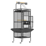 Garvee Jaula Grande para Loro 155 cm con Ruedas Giratorias, Estructura Resistente, Bandeja Extraíble, Acero Soldado, Área de Juego Superior, Ideal para Loros Medianos y Pequeños