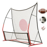 Garvee Red de rebote de fútbol 2 en 1 con redes grandes y pequeñas, postes de fibra de vidrio, para entrenamiento en césped y turf, rojo