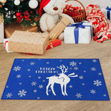 Garvee Deurmat Antideslizante para Navidad Interior y Exterior 50x80 cm Azul - Matiz Azul