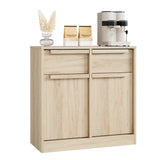Garvee Aparador Buffet de 80 cm con 2 Cajones y Estante de Almacenamiento de Madera de Pera - Madera Natural