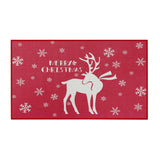 Garvee Deurmat Antislip Con Diseño De Renos Blancos Para Interior Y Exterior, Alfombra De Entrada 50x80 cm, Absorbente Y Resistente, Ideal Para Navidad Y Hogar - Matiz Rojo