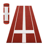 Garvee alfombra de lanzamiento de Softbol 304.8x91.4cm con base EVA y césped antidesvanecimiento, durable y portátil para entrenamiento interior y exterior - Rojo