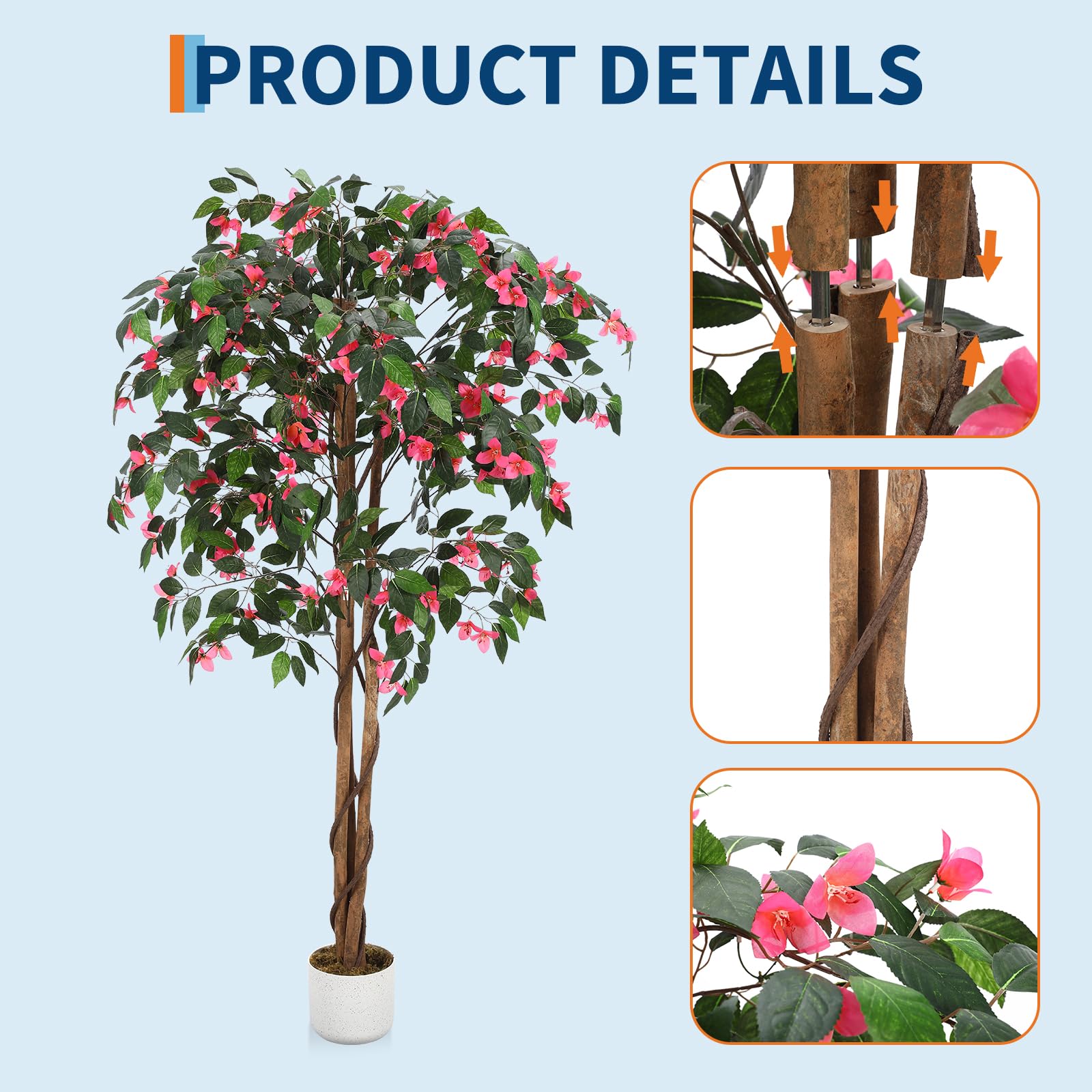 Árbol floral decorativo rosa fucsia versátil