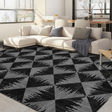 Garvee Alfombra salon 160x230cm lavable antideslizante poliester duradero negro - Negro