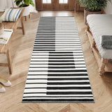 Garvee Alfombra Pelo Corto 80x150 Lavable Antideslizante Suave Poliéster Negra para Sala Dormitorio Cocina Entrada Moderna - Negro