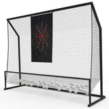 Garvee Red de Golf para Patio de 3x2.3 m con Paño Silencioso y Marco de Acero Portátil para Entrenamiento de Swing en Interior y Exterior, Negro