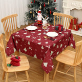 Garvee Mantel de Navidad impermeable Garvee con estampado de ciervos, mantel para fiesta y cena, 137x137 cm, dorado - Oro