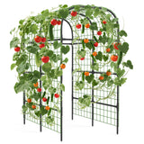 Garvee Arco de Jardín 223 cm Soporte para Plantas Trellis de Metal con Conectores Plásticos, Resistente y Fácil Montaje para Vegetales Trepadores en Cama Elevada