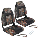 Garvee Set de 2 Asientos De Barco Con Respaldo Alto, Diseño Plegable, Espuma Gruesa, PVC Resistente, Para Botes De Pesca Y Paseo - Camuflaje