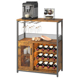 Garvee Weinschrank Industrial Barschrank Mit LED Ajustable Y Estantes Regulables Para Cocina Y Salón 70x35x92 Cm Madera Duradera Diseño Vintage - Color Vintage