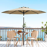 Garvee Sonnenschirm 270 cm mit UV50+ Schutz, 8 Rippen, Kurbelbedienung, Neigefunktion, Polyester, Garten und Terrasse, Beige - Caqui