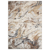 Garvee Alfombra Abstracta Moderna Lavable Antideslizante Lana Sintética marrón 120x170cm, para sala de estar dormitorio comedor - Marrón