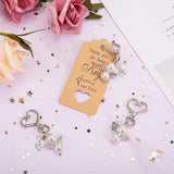 Garvee Set 20 Llavero Ángel de la Guarda con Alas de Cristal - Aleación Plateada - Rosa Claro - Para Bodas y Bautizos