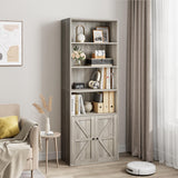 Garvee Estantería de almacenamiento Garvee de 4 niveles con armario independiente para baño, comedor, cocina y sala de estar, 60x30x181 cm, gris, ahorro de espacio - Gris