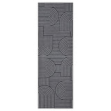 Garvee Alfombra Corredor 60x230cm, Efecto Cachemira Negra, Diseño Geométrico Moderno y Antideslizante, para Cocina y Pasillo - Negro