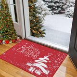 Garvee Alfombra De Puerta Navideña Con Árbol Alegre Antideslizante Goma Para Interior Y Exterior 50x80 Cm - Rojo