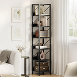 Garvee Estantería Estrecha de Metal y Madera con Diseño Vertical para Amantes del Orden en Espacios Reducidos o Esquinas 30cm Negro - Negro